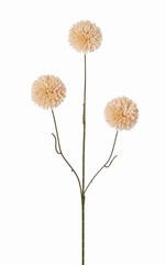 Bolchrysant mini 3x vertakt met 3 bloemen, &Oslash; 6 cm & 5 plastic blaadjes, 65 cm
