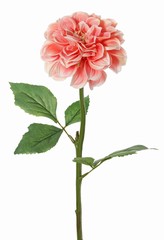 Dahlia, 1 fleur en polyester Ø 11 cm, 2 jeux de feuilles (6 pièces) 58 cm