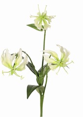 Lily gloriosa (lys grimpant) 'mini', avec 3 fleurs en polyester et 4 feuilles, 50 cm