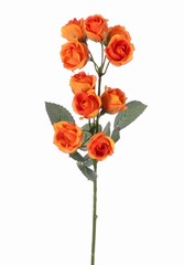 Roos mini 2x vertakt met 10 roosjes (&oslash; 2 cm) & 8 blaadjes, 35 cm RECYCLED