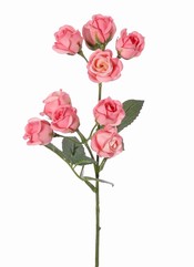 Roos mini 2x vertakt met 10 roosjes (&oslash; 2 cm) & 8 blaadjes, 35 cm RECYCLED