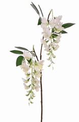 Wisteria (blauwe regen) met 2 clusters bloemen (19x7 cm) & 3 sets bladeren, 70 cm - UV bestendig