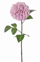 Dahlia (ball shape) 'Beauty in bloom' met 1 bloem (&Oslash; 13 cm) & 9 bladeren (3 sets), 73 cm - RECYCLED