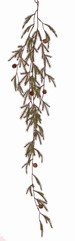 Kiefer-Girlande (Picea), 4 Zweige, 60 Nadelbündel (180 Zweige) & 8 Kunststoffzapfen, 132 cm