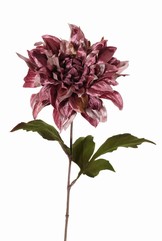 Dahlia 'Glamour', 1 fleur: Ø 18cm (velours & polyester) & 2 feuilles, 60 cm 